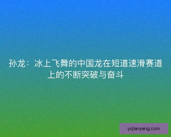 孙龙：冰上飞舞的中国龙在短道速滑赛道上的不断突破与奋斗